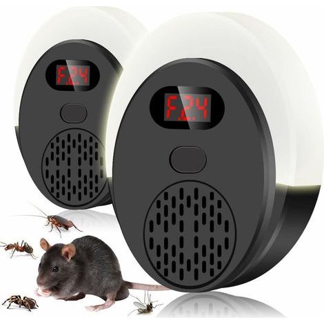 Puissant Répulsif Ultrason Anti Rongeur Insectes, 8w Fréquence Variable Avec Lumières Effrayantes Répulsif Antiparasitaire (1/5)