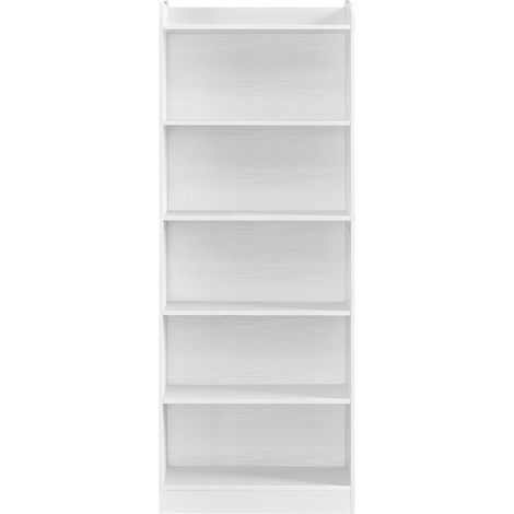 Homevive Estantería Abierta de 7 Niveles Librería de Madera con Compartimento Superior Abierto para Dormitorio Oficina Estudio Sala de Estar Blanco