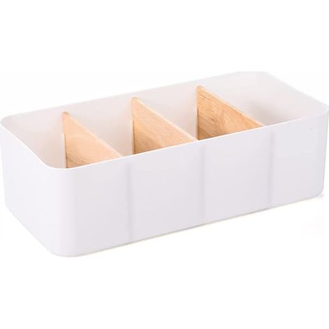Boîte de rangement en bois pour bureau, organiseur de fournitures de bureau polyvalent, rangement de bureau, papeterie (1/5)