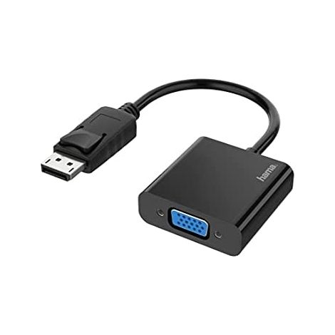 Hama Adattatore da DP a VGA Full HD 1080 (adattatore per collegare il PC al monitor con presa DisplayPort e VGA, alta risoluzione fino a 1920 x 1080 pixel) Colore Nero