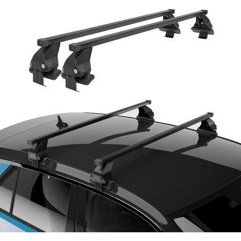 OMAC Dachträger Querträger Stahl für Hyundai Tucson IV 2022-2026 – Abschließbar – City-Crash-getestet – DIN 75302:2019 – ISO/PAS 11154:2006 – Max. 50 kg Schwarz (1/5)