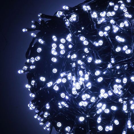 Luci di Natale filo 700 Led bianco freddo con controller 38m (1/3)