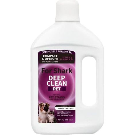 Solution nettoyante pour sols Deep Clean Pet Formula, compatible avec tous les nettoyants pour tapis Shark, élimine les taches et les odeurs tenaces des animaux, parfum de rose (1/5)