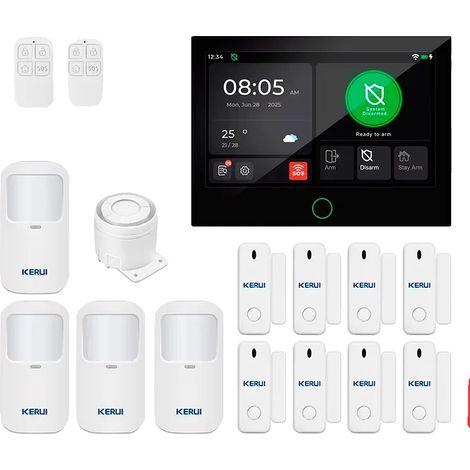 Système d'alarme anti-intrusion, écran tactile de 7 pouces, compatibilité avec la maison intelligente, KIT 3, Prise EU-b (1/2)