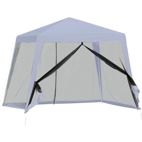 Garden Carp 3x3 m Cenador con 4 Sides Mosquitera avec Cremallera Protección UV Impermeable para Patio extérieur Eventos Fiesta Gris