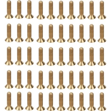 Lot de 50 vis à empreinte hexagonale plate tête fraisée M3 x 12 mm en cuivre pur, outillage industriel (1/5)
