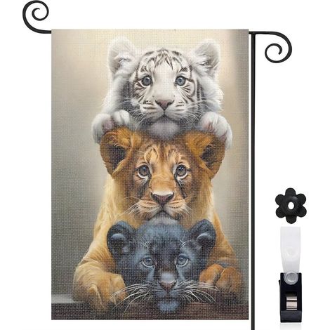Drapeau de jardin vertical décoration maison toile épaisse double face 30 x 45 cm pour balcon terrasse (1/5)