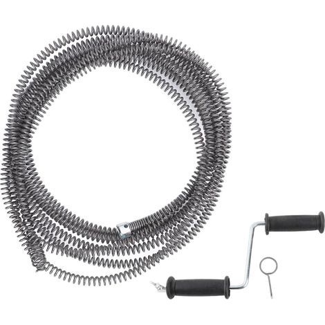 Federbelastetes Abflussreinigungsgerät, Rohrreinigungsspirale, für verstopfte Küchenspülen, Badewannen und Toiletten (5 m) (1/5)