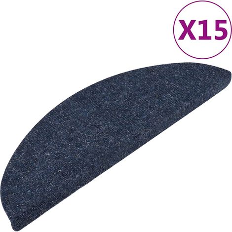 Stair Mats Self-adhesive 15 pcs 56x17x3 cm Blue vidaXL