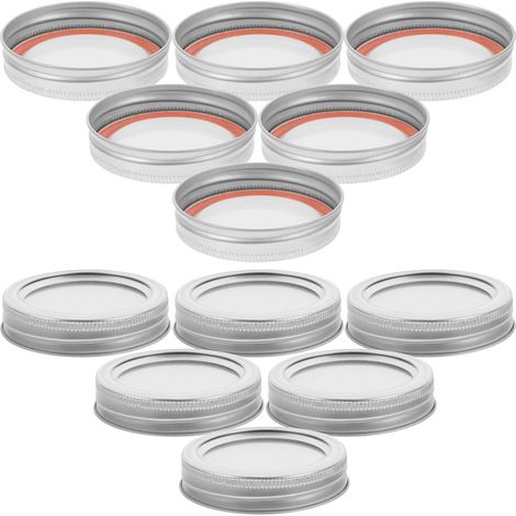 Lot de 20 couvercles pour bocaux Mason à ouverture standard avec anneaux en fer-blanc (1/5)