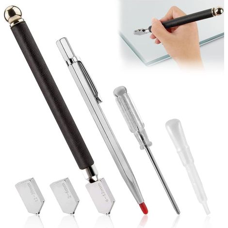 Tungsten Carbide Glass Cutter, Professional Glass Cutter, Glass Cutting Tool, Glass Cutter, Alloy Handle Glass Cutter, for Cutting 2-20mm Ceramic Glass Tiles