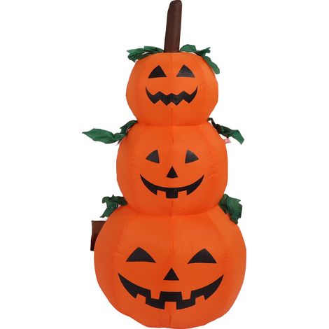 3,9 pi gonflable Halloween 3 citrouilles empilées lumière 100-240V décoration jardinière fête avec prise UE (1/5)