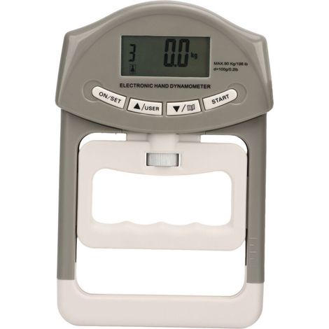 Dynamomètre de Force de Prise Main Numérique, Testeur de Poigne Gris, Mesure de Force Manuelle (1/5)