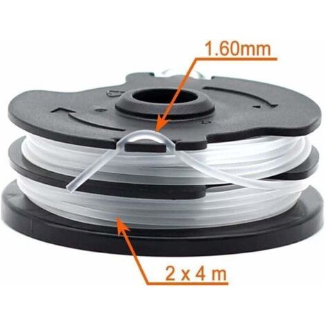 Lot de 6 Bobines de Fil de Rechange pour Débroussailleuse sans Fil LIDL Parkside (PRTA 20-Li, PRT 550, PRT 300) - 1,6 mm, 2 x 4 m (1/3)
