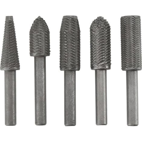 5 Pièces Lime Rotative en Acier Rapide Longueur 58.7mm Diamètre de La Poignée 6.2mm Embouts de Meuleuse Outils D'ébavurage Utilisés Dans Le Fraisage Le Limage Et Le Façonnage des Aciers (1/5)