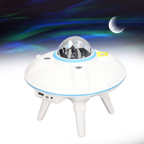 Sternenhimmel-Projektorlampe in UFO-Form mit Bluetooth-Musikfernbedienung, Mond- und Sternenhimmel, USB-Wasserwellennebel-Stimmungslicht. (1/5)