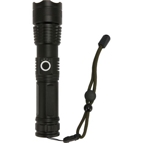 P50 LED-Taschenlampe mit Zoom, 5000 Lumen, 3 Leuchtmodi mit Akkuanzeige, leistungsstarke Lampe für Camping und Outdoor-Abenteuer (1/5)