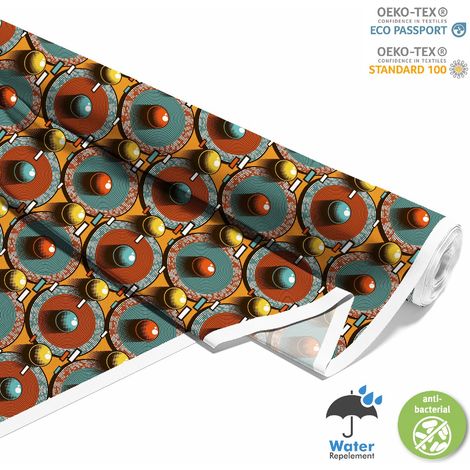 TISSUS DÉCORATIFS EXTÉRIEURS OXFORD - Motif géométrique cercles colorés (1/5)