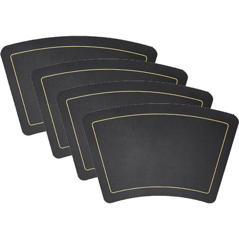 Lot de 4 sets de table triangulaires pour table ronde, en cuir PU imperméable et résistant aux taches, parfaits pour Noël. (1/5)