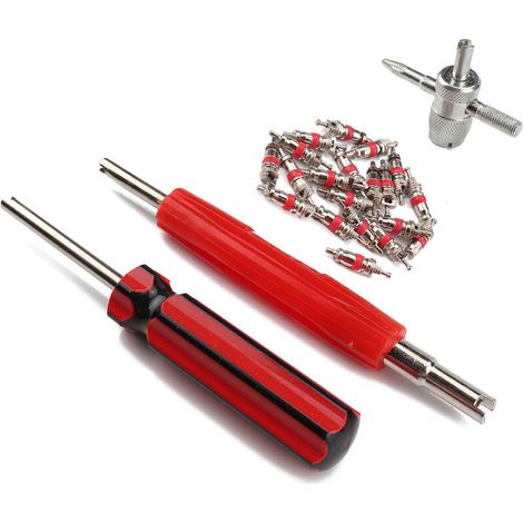 VURAHOME - Kit de Valve Demonte Obus Outil de Réparation et Valve Core Valve Pneu Portable Obus de Valve Facile à Utiliser pour Remplacement Velo VTTMotos Voiture (1/4)