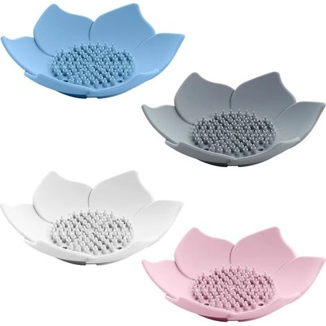 Green Mobility-Boite a Savon 4 Pièces Plats de Savon avec Égouttoir Porte-Savon Auto-drainant Boite Savon Voyage Porte-Savon pour la Boîte à Savon de Douche Porte Savon Gardez Le Savon Sec et Propre (1/5)