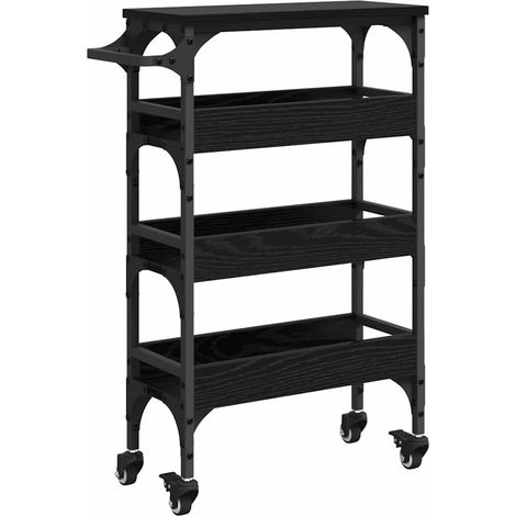 Chariot de cuisine Chêne noir 53 x 20 x 76 cm Bois d'ingénierie CFW913008 (1/5)