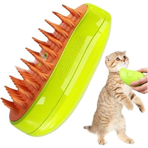 Brosse à vapeur pour chat - 3 en 1 - Douce pour la peau - Toilettage - Petit animal (1/4)