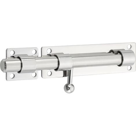 Robuste Verrou Porte Extérieur, Loquet Porte Coulissant avec Trou pour Cadenas, Barre de 230MM de longueur, 19MM de Diamètre, Finition Noir Mat en SUS304 Acier Inoxydable (Cadenas Non Compris) (1/5)