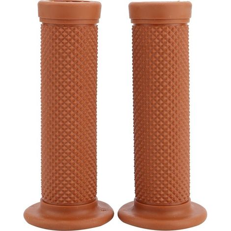 Handles of handlebar of motorcycle universal Vintage, 2 pieces, 22mm, ends of barre of handle in shape of star (yellow brown) (1/5)