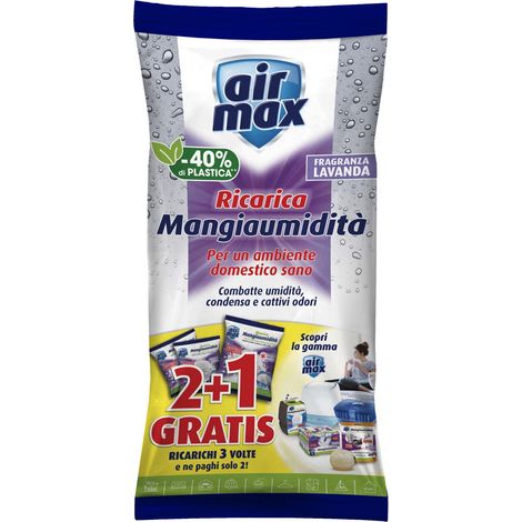 Ricarica Assorbiumidita' Sali Deumidificatore Airmax Lavanda Meno Umidità 1350 Gr (1/2)