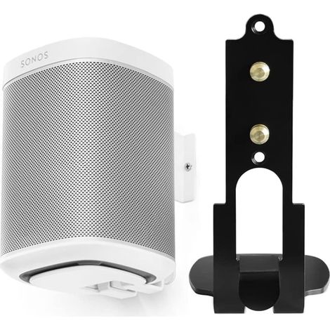 For Sonos One/One Sl Wall Mount Stand Accessories With Integrated Cable Management, Smart Home Speaker Accessories Rack (Black, Ytgj) 2Psc (1/5)