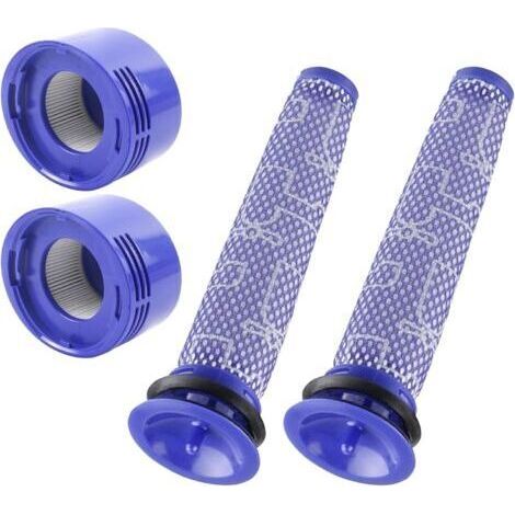 Filtros de repuesto V7/V8 para Dys V7/V8 Absolute, Dy Animal, Dy Motorhead - 2 postfiltros + 2 prefiltros