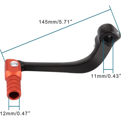 Aluminum folding gear shift lever, compatible with CRF110 off-road vehicle gear shift lever, and most models (black lever, orange). (1/4)