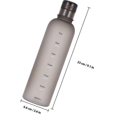 Bouteille d'eau en plastique compatible avec un usage quotidien, contenant à boissons noir avec couvercle, 500 ml (1/4)