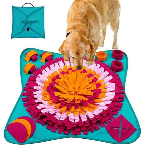 Tapis de Chien Snuffle Mat,Tapis de Fouille Chien,Tapis éducateurs pour Chiens Tapis de Fouille Alimentation Lente Jouet Tapis Reniflant de Chien Couverture Pliable (1/4)