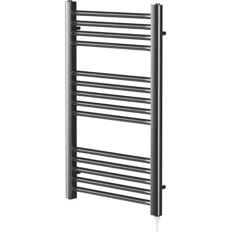 Colore Gunmetal Grey 800mm x 500mm Straight Electric Heated Towel Rail (1/5)