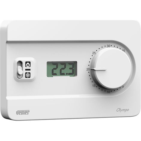 Termostato con Manopola da Parete Alimentazione 230V Vemer VE757900 Olympo LCD (1/2)
