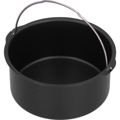 Lntyq Friteuse à air comprimé - Moule à gâteau anti-adhésif - Moule à pizza en acier robuste avec poignée - Accessoires pour friteuse à air (1/5)