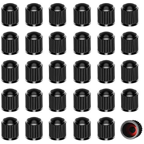 Bouchons Valve Pneu - Lot de 30 Pièces en Plastique avec Joint d'Étanchéité - Pour Voiture SUV Moto Vélo Électrique et Camion (1/5)