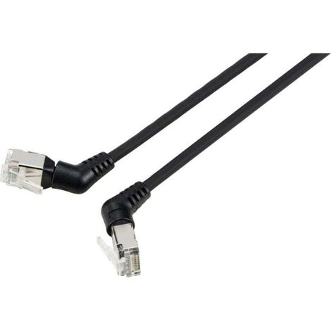 RF-6071548 RJ45 Câble réseau, câble patch CAT 6a F/UTP 1.00 m noir Contacts enfichables orientables à 360°, Câble de sortie coudé 1 p V234413 (1/3)