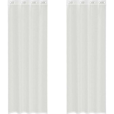 Maison Exclusive - Voile Vorhänge mit Ösen 2 Stk. Weiß