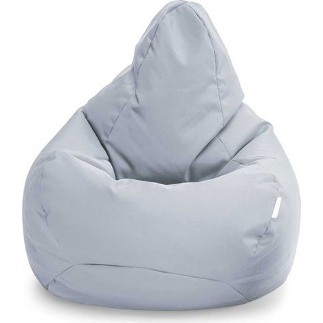 Loft 25 - Gaming-Sitzsack für das Wohnzimmer, Sitzsack mit hoher Rückenlehne für drinnen und draußen für Erwachsene, 80x75 cm wasserfester Sitzsack mit Füllung - Grau (Sitzsack) (1/5)