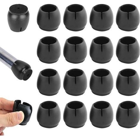 (Schwarze) Stuhlbeinschoner – Noname – 40 Stück – Silikon – Rutschfest – 12–16 mm (1/4)