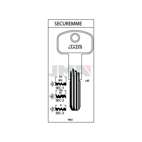 FPLUS llaves jma seguridad laton mod sec-3 (caja 10 unidades)