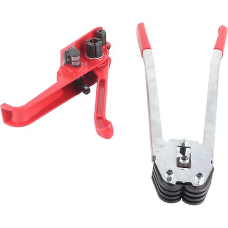Tendeur et scelleur manuel pour feuillard plastique PP/PET, ensemble d'outils de cerclage, de scellage et d'emballage (1/5)
