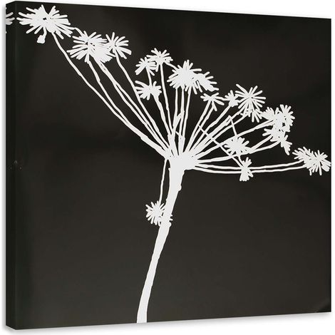 Tableau sur toile Fleur Noir & Blanc Naturel 50x50 (1/5)
