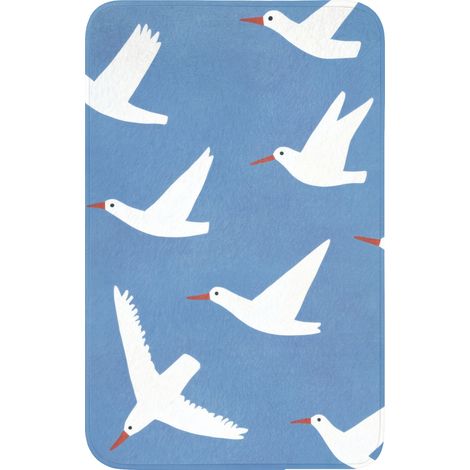 TAPPETINO PER WC Uccelli - Bianco - Motivo 50x80 cm