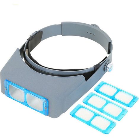 1,5X/2X/2,5X/3,5X Lupe mit 4 abnehmbaren Linsen – Helm-Kopfband-Lupe zum Lesen, Juwelieren, Nähen (1/5)