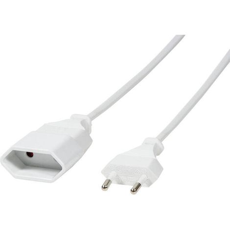 Cable de extensión LogiLink CEE 7/16 Euro de 2 m con enchufe plano blanco. (1/4)