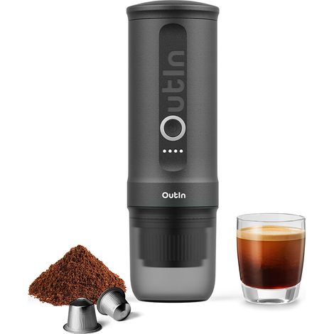 OutIn Nano Tragbare Elektrische Espressomaschine Grau USB-C